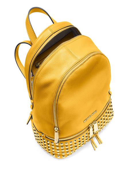 michael kors rhea backpack yellow|michael kors rhea studded backpack.